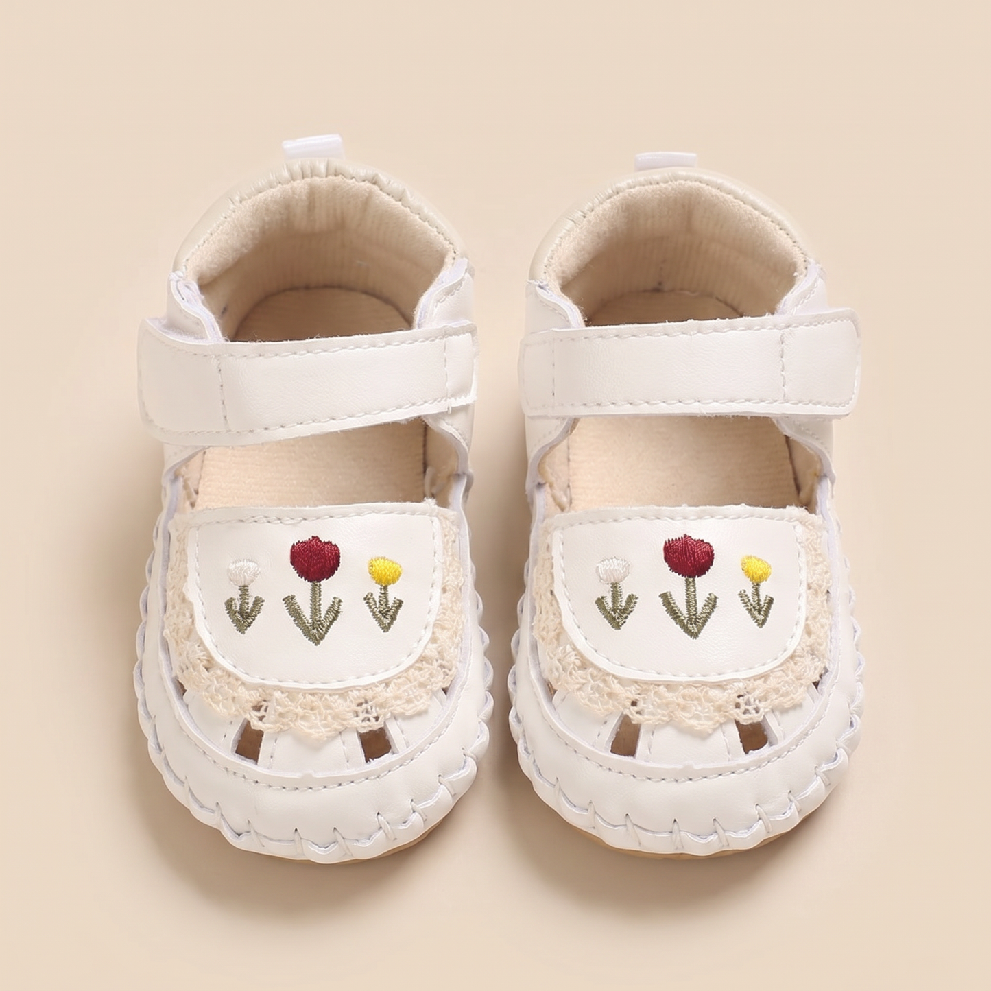 Lace Trim Flower Sneaker Sandals
