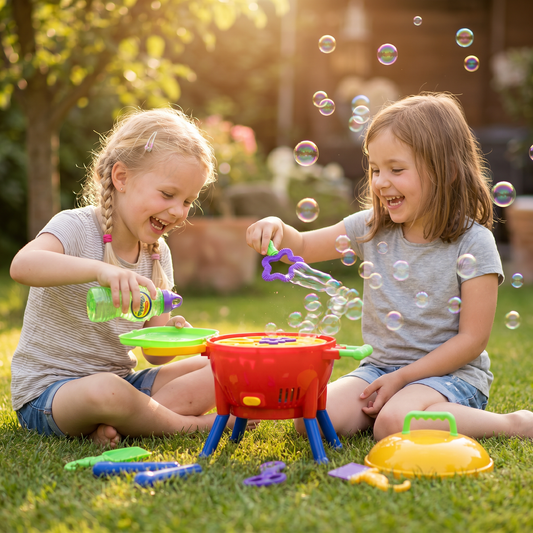 BBQ Bubble Machine Toy with Bubble Solution and Shapes