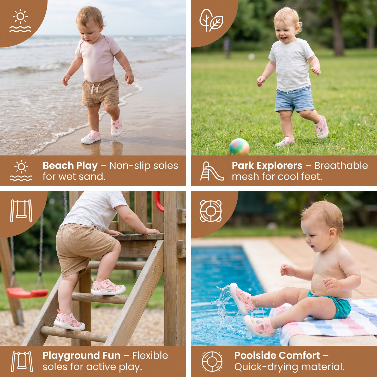 Summer Baby Sandals with Non-slip soles and Breathable Material