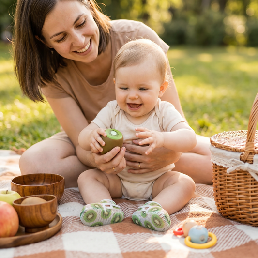 Summer Baby Shoes Made from Breathable Fabric in a Fruit Design