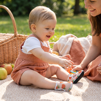 Summer Baby Shoes Made from Breathable Fabric in a Fruit Design