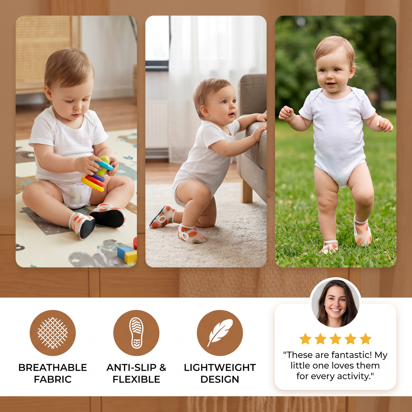 Summer Baby Shoes Made from Breathable Fabric in a Fruit Design