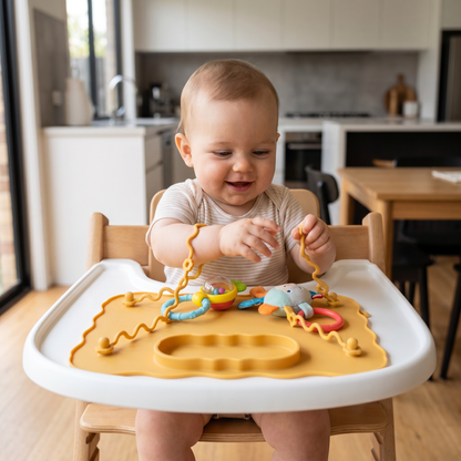 Non-Slip Silicone Baby Placemat with Suction Cup and Anti-Drop Rope
