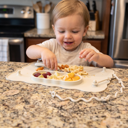 Non-Slip Silicone Baby Placemat with Suction Cup and Anti-Drop Rope