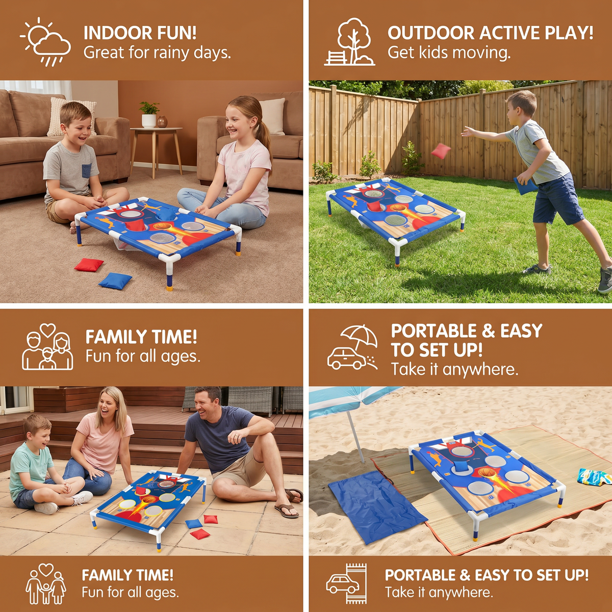 Bean Bag Toss Game Set – Indoor & Outdoor Family Game
