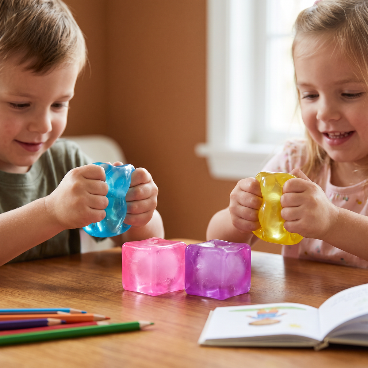 Cube Squishy Stress Ball – Soft Gel Sensory Fidget Toy