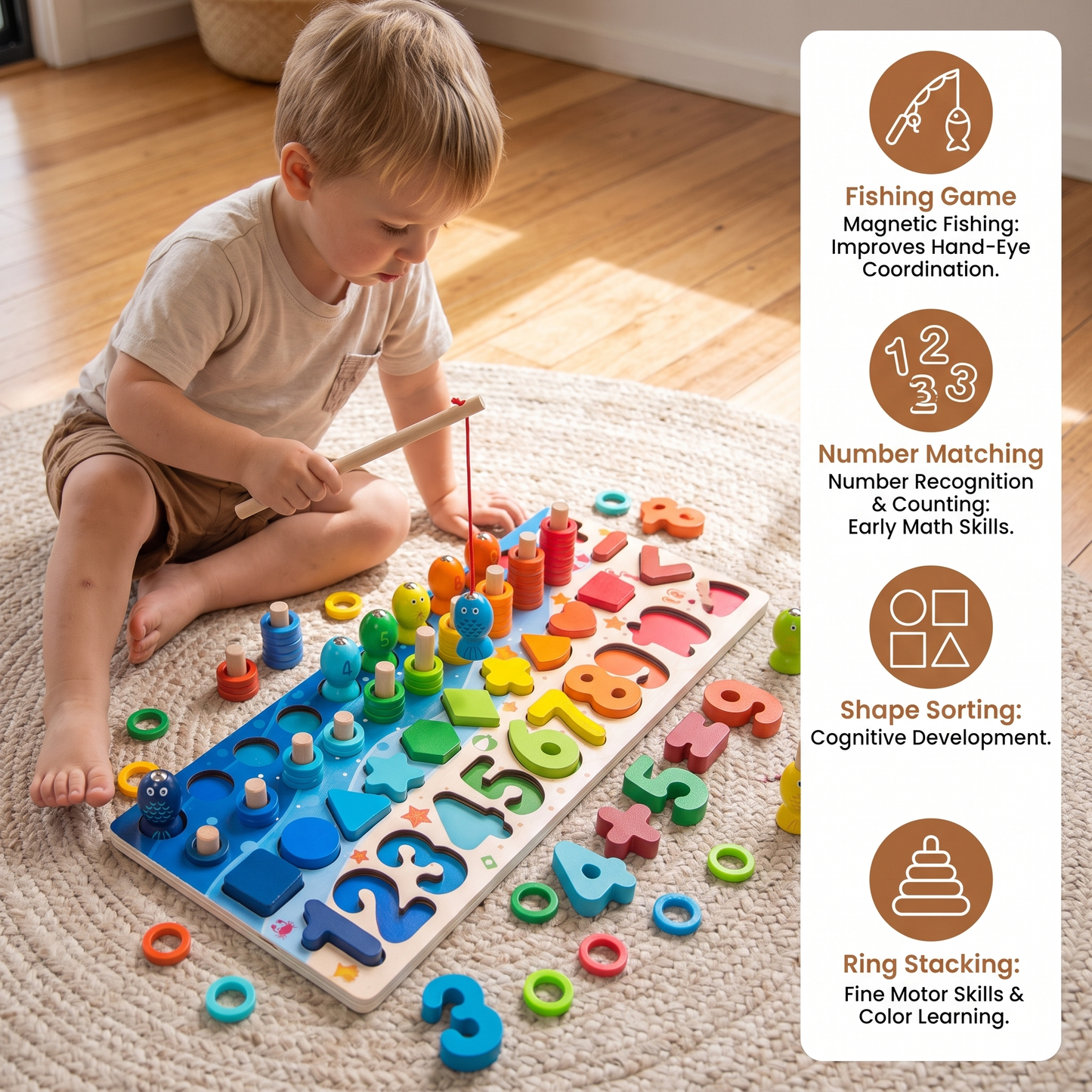 Skill Development – Montessori Wooden Activity Board