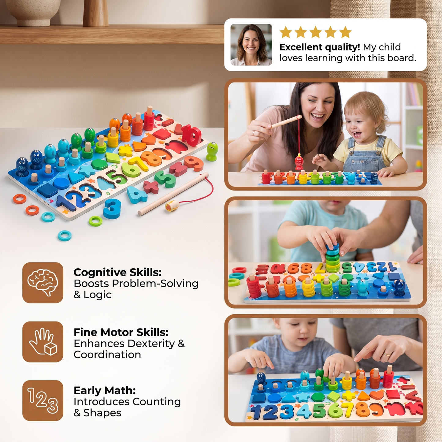 Skill Development – Montessori Wooden Activity Board