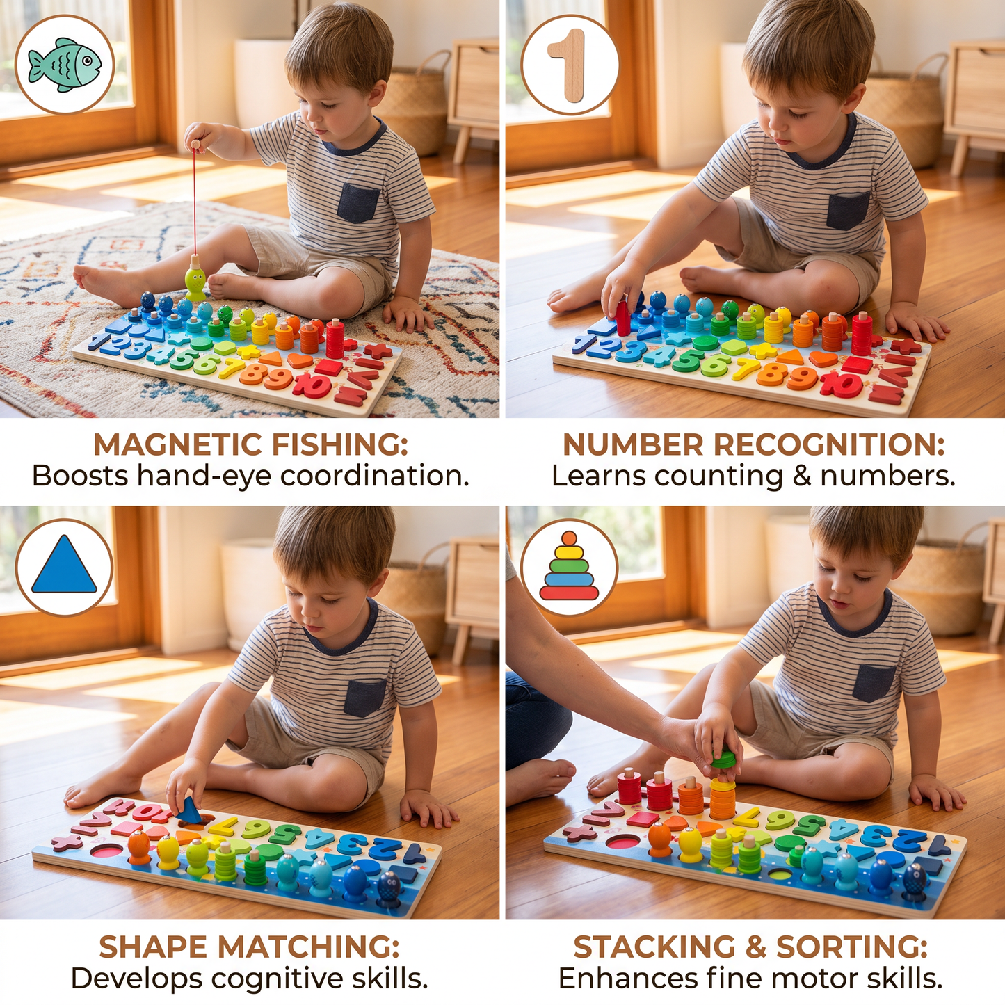 Skill Development – Montessori Wooden Activity Board