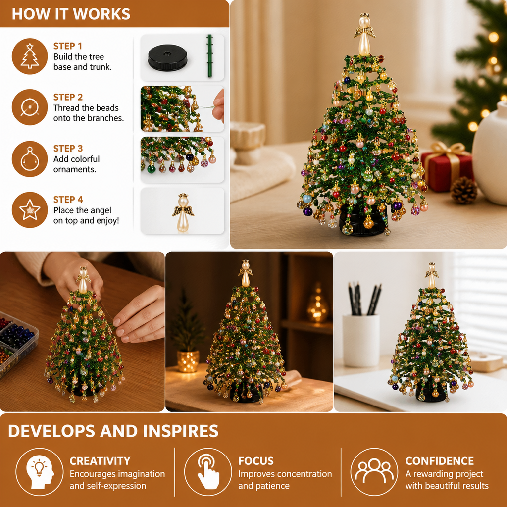 DIY Crystal Beaded Christmas Tree Craft Kit