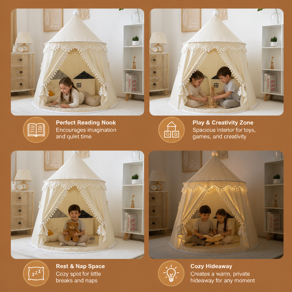 Cozy Kids Play Tent – A Charming Hideaway for Reading & Play