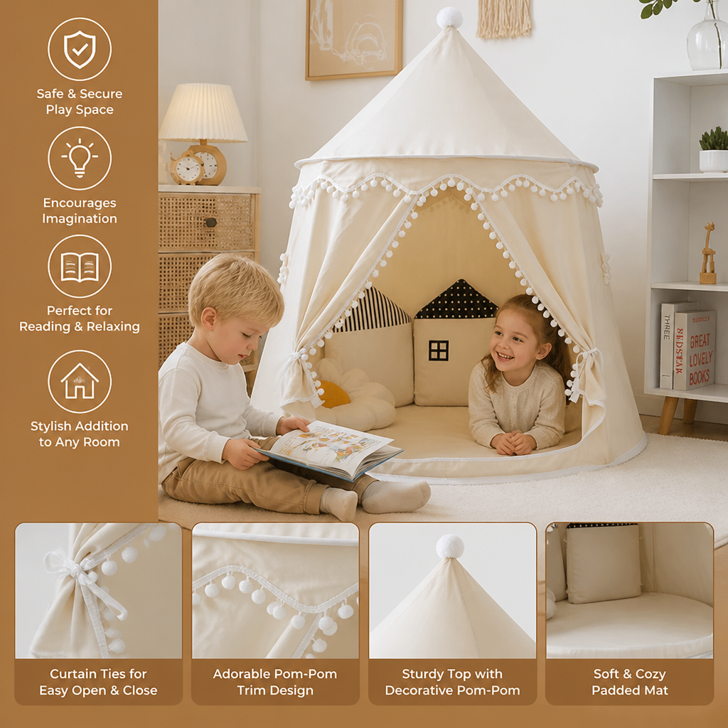 Cozy Kids Play Tent – A Charming Hideaway for Reading & Play