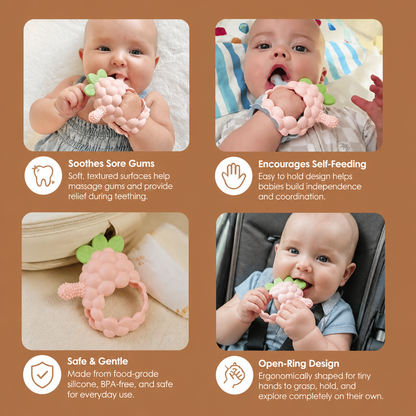 Easy-Grip Multi-Textured Silicone Baby Teether (3+ Months)