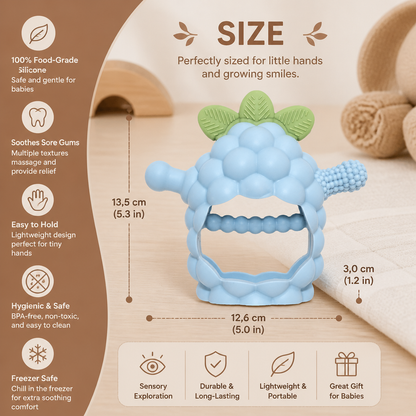 Easy-Grip Multi-Textured Silicone Baby Teether (3+ Months)