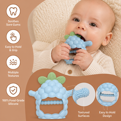 Easy-Grip Multi-Textured Silicone Baby Teether (3+ Months)
