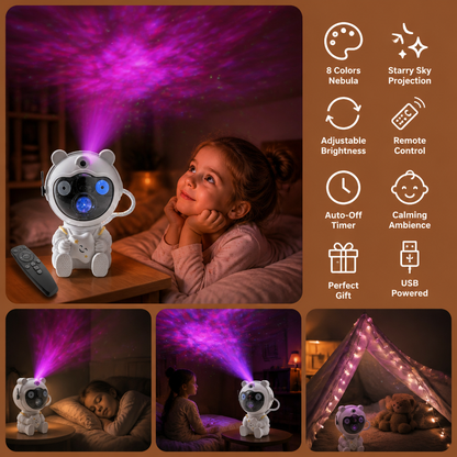 Astronaut Galaxy & Star Projector with 8-Color Nebula & Remote Control