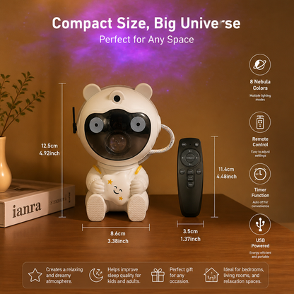 Astronaut Galaxy & Star Projector with 8-Color Nebula & Remote Control