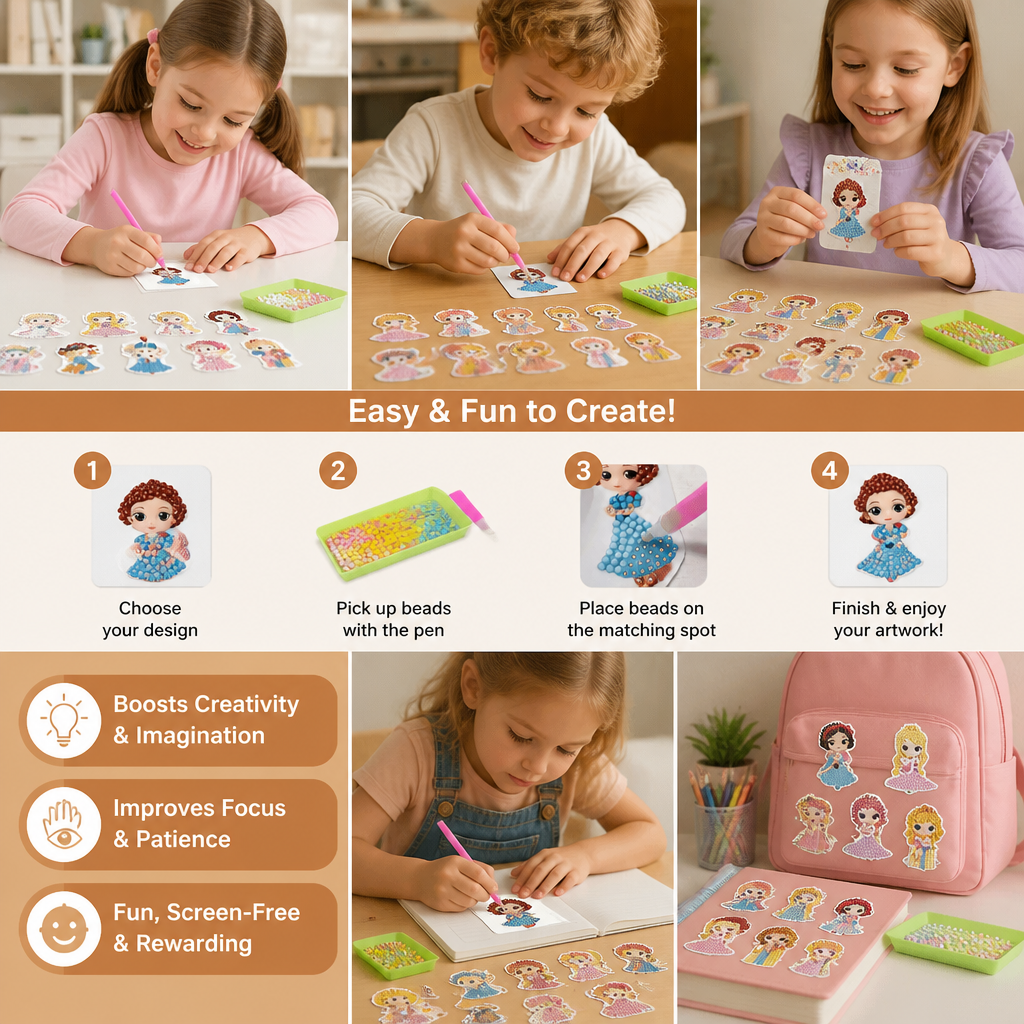 DIY Diamond Art Sticker Craft Kit for Kids