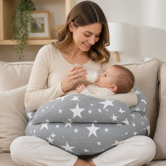 Multifunctional Nursing Pillow for Breastfeeding & Bottle Feeding with Removable Cover