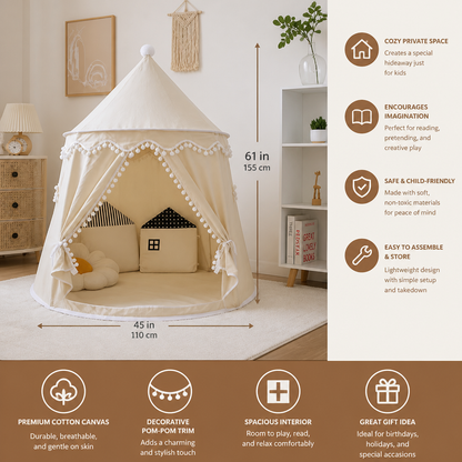 Cozy Kids Play Tent – A Charming Hideaway for Reading & Play