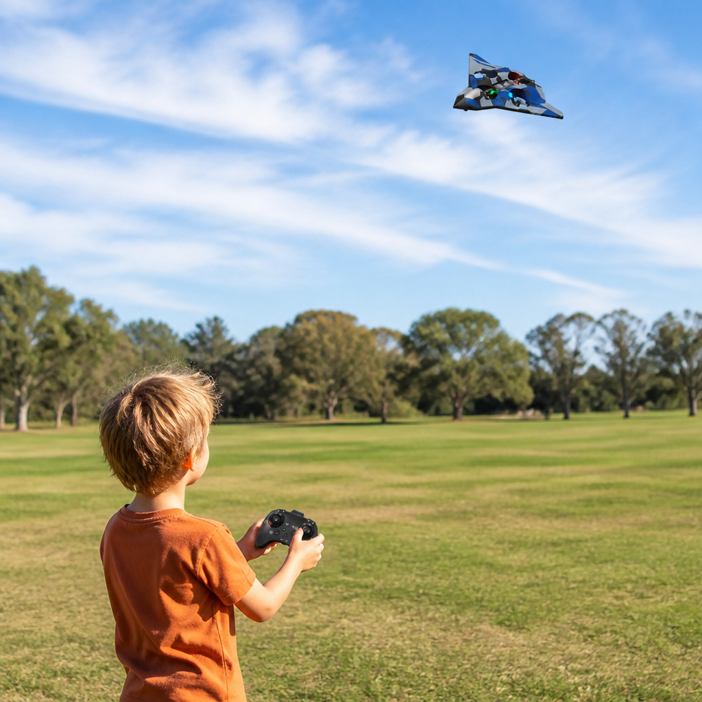 Durable Foam RC Fighter Plane with Altitude Hold & 360° Stunt Rolls