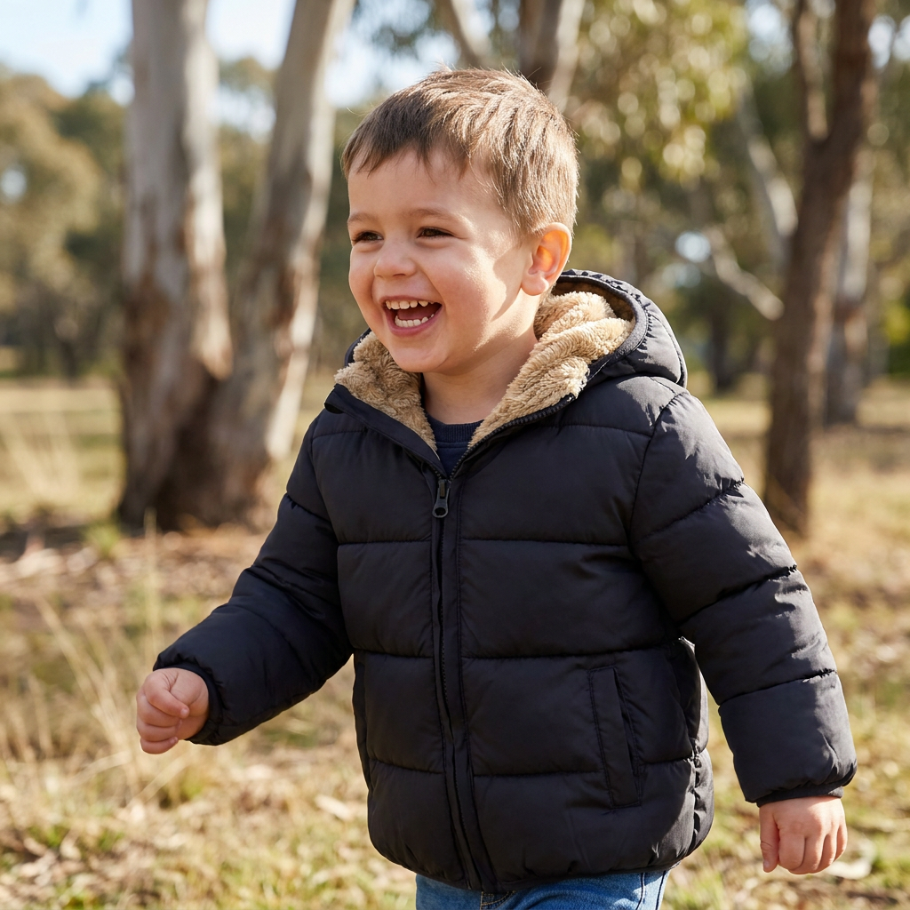 Fleece-Lined Baby & Toddler Puffer Jacket