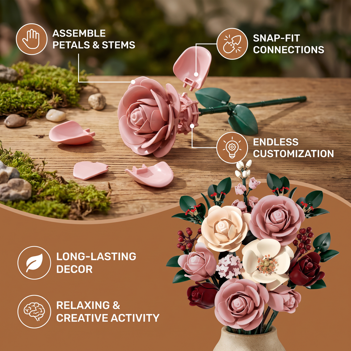 Flower Building Block Bouquet Set