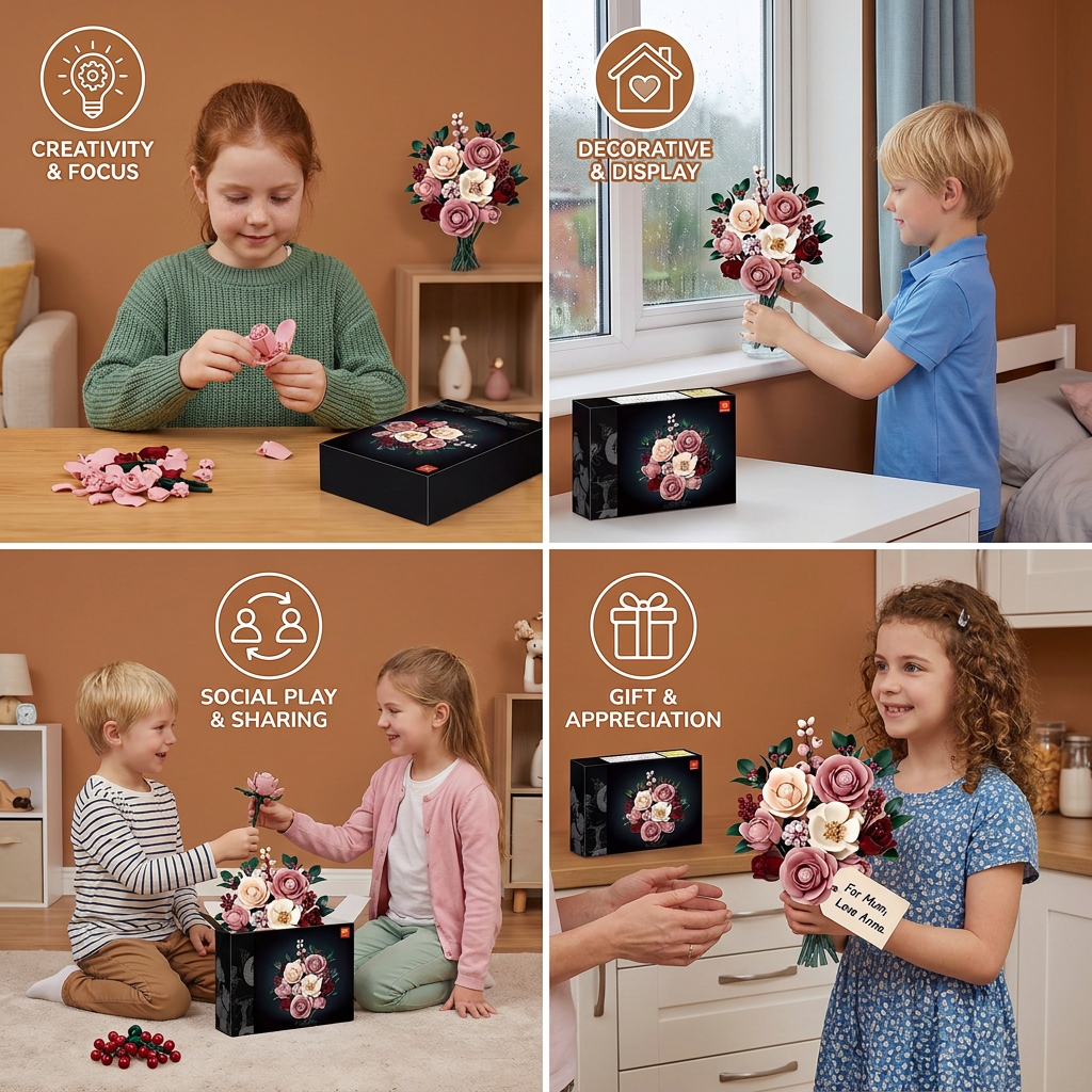 Flower Building Block Bouquet Set