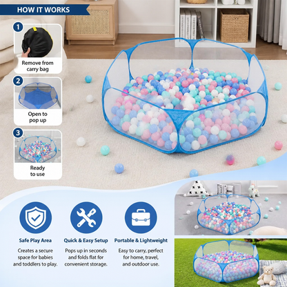 Portable Pop-Up Baby Playpen Tent for Toddlers