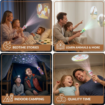 Kids Projection Flashlight Toy – Bedtime Story Projector for Learning & Fun