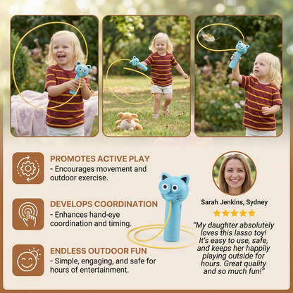 Cat-Themed Lasso Toy for Kids – Spinning Rope Launcher Fun