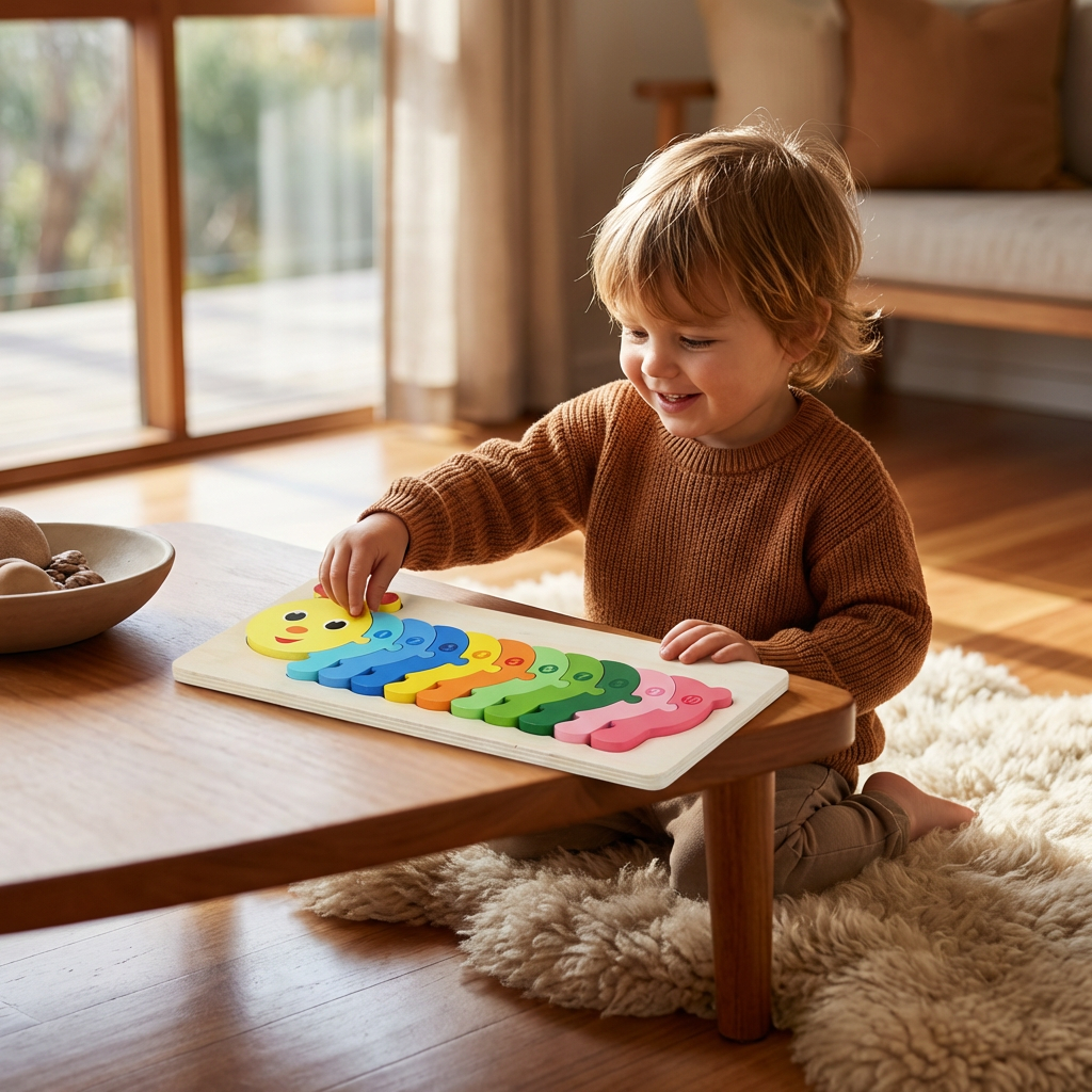 Wooden Puzzle Set for Kids – Number & Animal Learning Jigsaw Toy