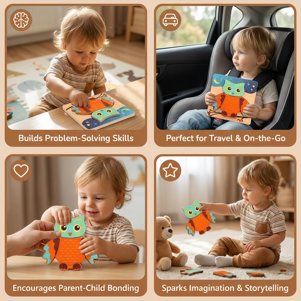 3D Wooden Puzzle for Kids – Educational Animal Learning Toy for Toddlers