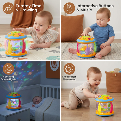 Ocean Light & Music Baby Toy – Rotating Sensory Toy for Crawling & Tummy Time