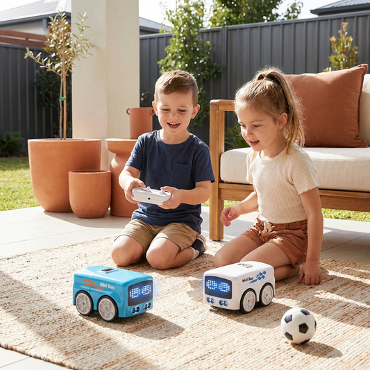 Smart RC Mini Bus Toy – Gesture Control Light-Up Cartoon Car for Kids