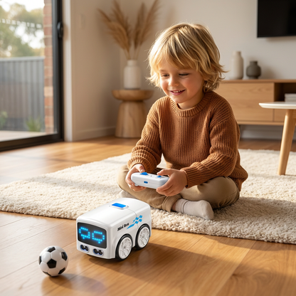 Smart RC Mini Bus Toy – Gesture Control Light-Up Cartoon Car for Kids
