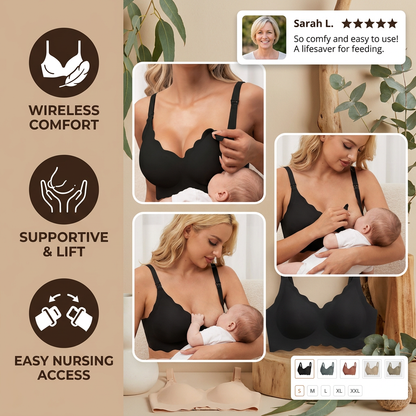 Seamless Nursing & Maternity Bra – Wireless, Supportive and Comfortable with Push-Up Effect