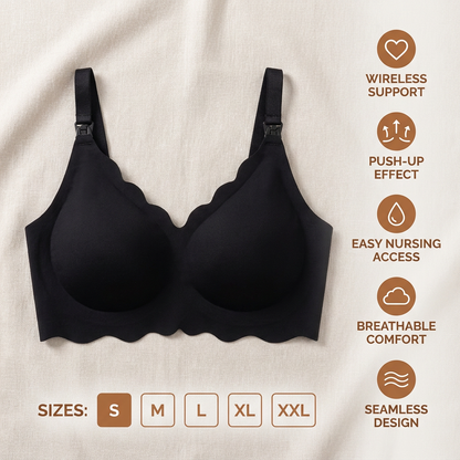 Seamless Nursing & Maternity Bra – Wireless, Supportive and Comfortable with Push-Up Effect