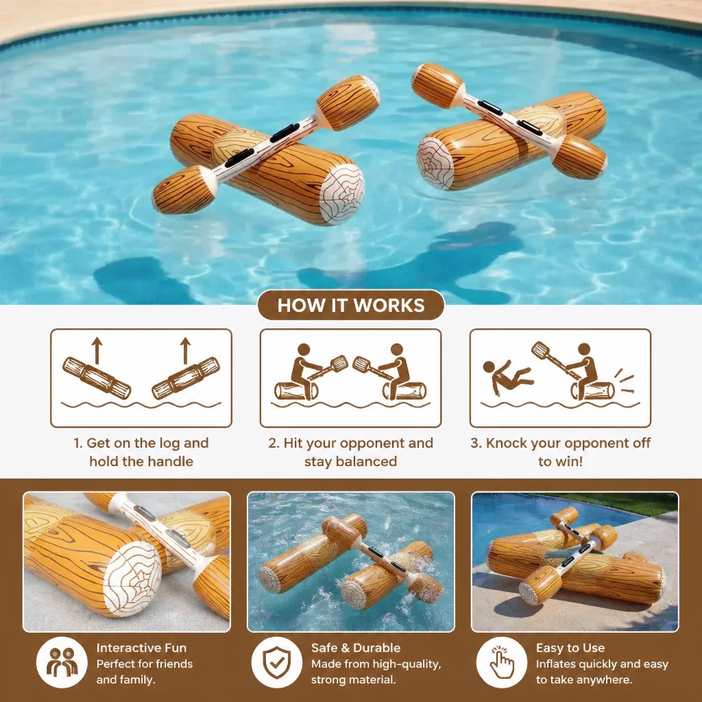 Inflatable Pool Battle Game for Kids – Water Balance & Splash Game