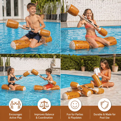 Inflatable Pool Battle Game for Kids – Water Balance & Splash Game