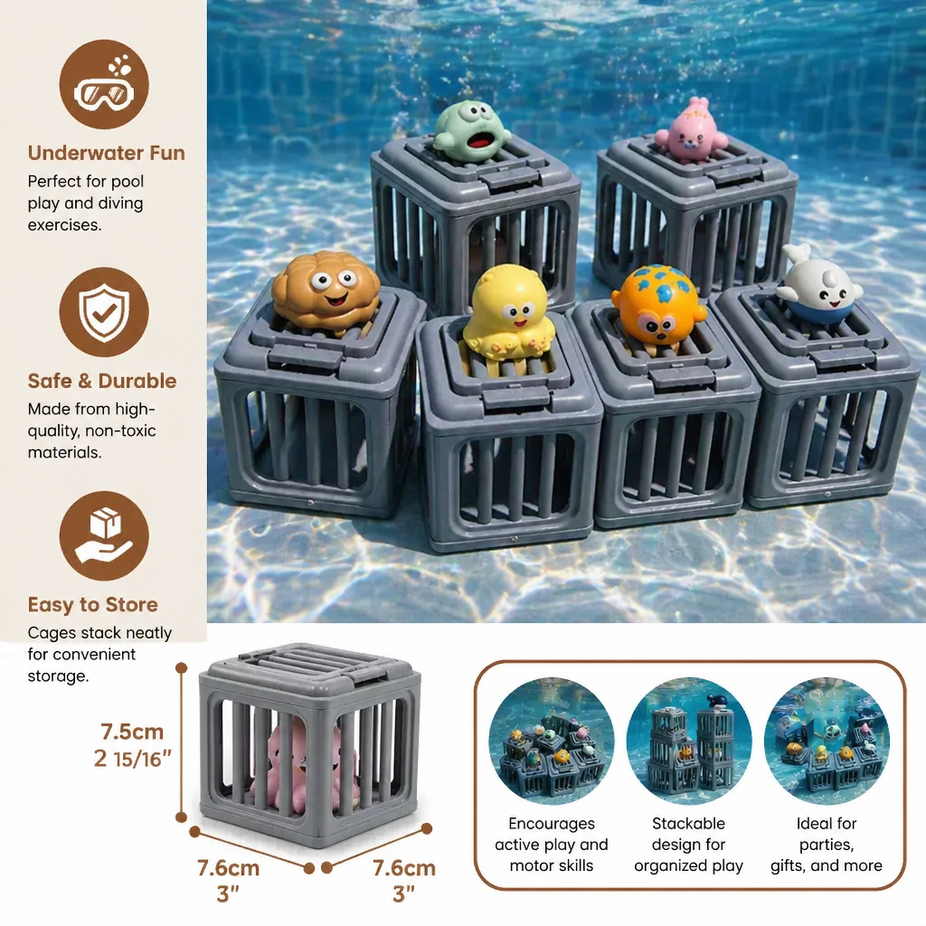 Children’s Diving Toy Set – Underwater Pool Toys with Storage Box
