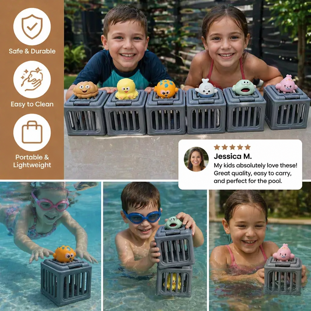 Children’s Diving Toy Set – Underwater Pool Toys with Storage Box