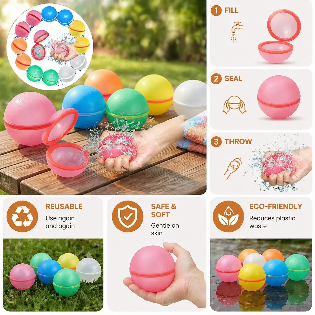 Reusable Water Balloons – Self-Sealing & Silicone