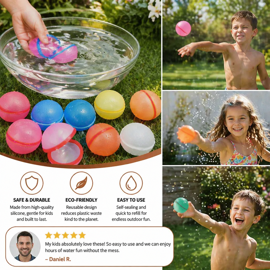 Reusable Water Balloons – Self-Sealing & Silicone