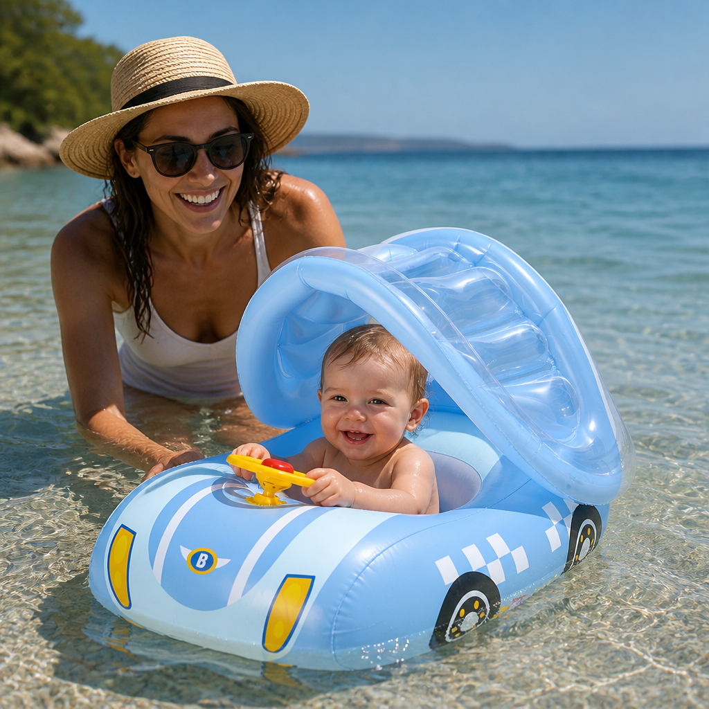 Inflatable Baby Pool Float Car with Sunshade