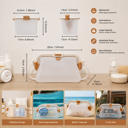 Waterproof Silicone Storage Bag with Shoulder Strap