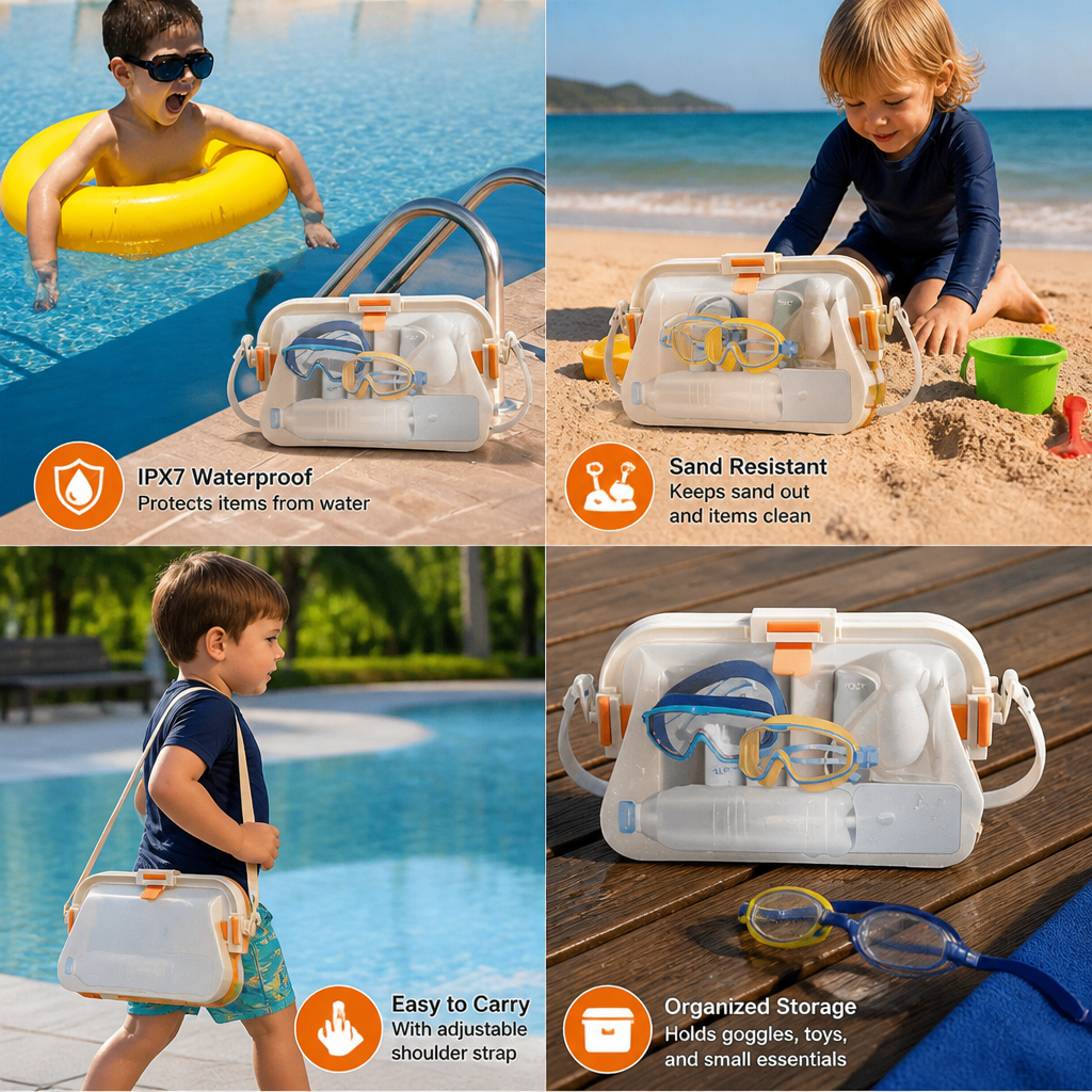 Waterproof Silicone Storage Bag with Shoulder Strap