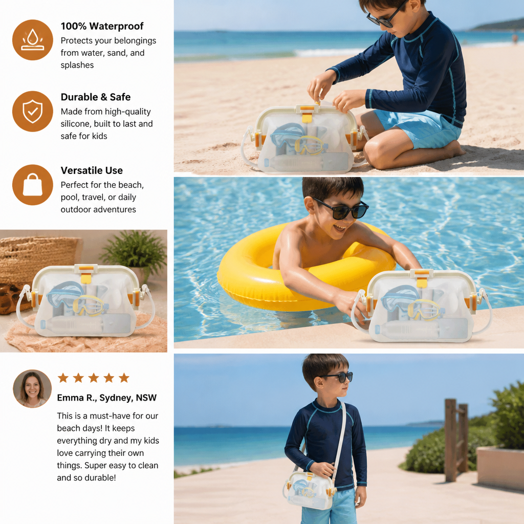 Waterproof Silicone Storage Bag with Shoulder Strap