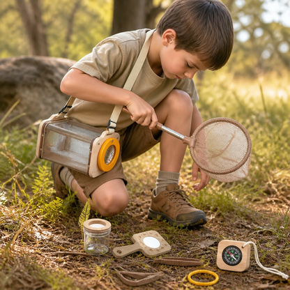 Kids Nature Explorer Kit with Bug Catcher Net Magnifier and Compass