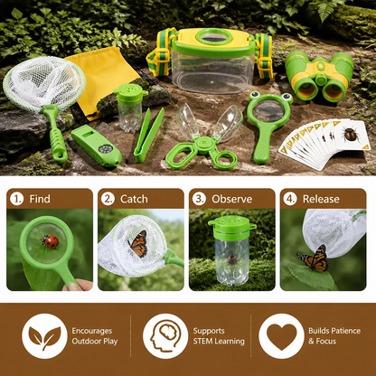 Kids Outdoor Bug Observation Explorer Kit with Accessories